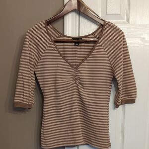 H&M Brown Striped Long Sleeve Top